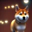 Placeholder: orb lights flying around a shiba inu