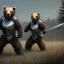 Placeholder: bears in knight armor fighting