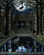Placeholder: A black shadowy swamp designed in ancient Roman mosaics painted by Peter Carl Faberge