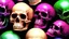 Placeholder: hundreds of non-anatomically correct, dark comic art, graphic novel,human skulls stacked into a wall unusual neon lighting, high velocity, 64k, dystopian, vray, a picture of a dark, comedic, anatomically correct wall of colorful tightly packed skulls of varying sizes and expressions, photo realistic, insanely meticulous, highly detailed, part of a collection of bones on display, 64k, dystopian, vray ,made with stained glass