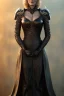 Placeholder: Cersei Lannister as evil queen in black leather, busty, cleavage, curvy, lena headay, angry, stern look. character design by cory loftis, fenghua zhong, ryohei hase, ismail inceoglu and ruan jia. unreal engine 5, artistic lighting, highly detailed, photorealistic, fantasy