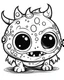 Placeholder: cute monster, kawaii style cartoon coloring page for kids, cartoon style, clean line art high detailed, no background, white, black, coloring book, sketchbook, realistic sketch, free lines, on paper, character sheet, 8k