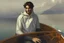 Placeholder: Modern man in a boat wearing hoodie by Andrea del Sarto