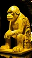 Placeholder: A golden yellow light elemental gorilla designed in Mayan architecture painted by Stuart Davis