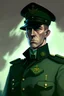 Placeholder: Irish officer, mid 30s age , stern expression, with background, stylised, concept art, digital art