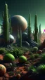 Placeholder: sci fi planet, cactus garden, busy city