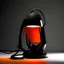Placeholder: Mechanic light lamp that inspired form by architecture Vessel, sleek and modern design , black and orange color scheme