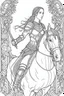 Placeholder: Fantasy coloring page, minimal detail. HD. Woman with knight