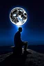 Placeholder: Someone sitting in the moonlight.