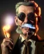 Placeholder: Portrait cabaret scene, steampunk. old man and little monkey, Sunglasses, smoking, happy, hot. Many people background, highly detailed, concept art, unreal engine 5, god rays, ray tracing, RTX, lumen lighting, ultra detail, volumetric lighting, 3d, finely drawn, high definition, high resolution.