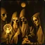 Placeholder: Daguerrotype close up some mysterious figures, odd background, Hieronymus Bosch Max Ernst ambient light, by Minicavio Quollati and Marlost Endgulp, Amano, Botticelli, Alphonse Mucha