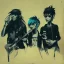 Placeholder: Portrait of band <Gorillaz> style,