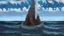 Placeholder: a thick hollow twisting tree trunk rises out of the raging sea, a whirlpool inside the base of center of the ocean inside the hollow part of the trunk, masterpiece, painting style, realism