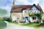 Placeholder: Watercolour of English cottage in the style of john lovett