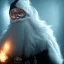 Placeholder: All Black Santa, ghost, wearing high tech mask, white smoke, dark, rage, high definition, ultra 8 k, volumetric lighting, blue fire,