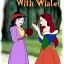 Placeholder: Snow White meets a witch selling poisoned apples