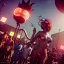 Placeholder: Ultra Realistic photo, medium shot view, men, carnival scene, futuristic steampunk. Women, hair monster, Drunken, Sunglasses, smoking, happy, hot. Cabaret background, highly detailed, concept art, unreal engine 5, ray tracing, RTX, lumen lighting, ultra detail, volumetric lighting, 3d, finely drawn, high definition, high resolution.