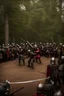 Placeholder: medieval fighting tournment arena into the woods