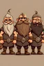 Placeholder: depict four vikings in a cartoonish style. 1st viking with a belly, glasses and beard, 2nd viking with black curly hair and glasses, 3rd viking with a bald head and scars 4th viking tall with big belly and long hair with a mustache