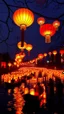 Placeholder: Chinese custom to float river lanterns during Chushu,