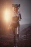 Placeholder: Ultra Realistic retro sci-fi scene, waist up view portrait, blonde woman, sweet young Claudia Schiffer face, perfect iris, glow eyes, makeup, weapon. Soldiers background, Retro sci-fi style, helmet, tight latex coat, fog, rain, soft color, highly detailed, unreal engine 5, ray tracing, RTX, lumen lighting, ultra detail, volumetric lighting, 3d, finely drawn, high definition, high resolution.