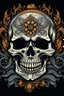 Placeholder: gothic skull coloured t shirt design