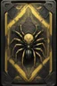 Placeholder: sacred geometry framed playing card, black and yellow death dragon spider boss card in the style of Giger and fallout 4 ,,bokeh like f/0.8, tilt-shift lens 8k, high detail, smooth render, down-light, unreal engine