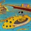 Placeholder: mix between the captain nemo submarine and the beatle yellow submarine by disney in a seabed imagined by winsor mccay