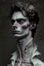 Placeholder: cursed young man from a royal familly victorian times whose skin looks like stone sculpture