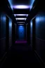Placeholder: Un long couloir très sombre avec un ascenseur au bout. Ambiance bleutée/violette. Devant l'ascenseur se trouve une ombre portant un chapeau haut de forme et dans sa main une hache.