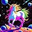 Placeholder: 90's TCG art retro fantasy art of Space unicorn