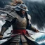 Placeholder: hyper-maximalism, ultra detailed, close-up, side view, samurai in full intricate armor, attack stance, water, storm, raging wind, hyper realistic, digital art, cinematic, art by David Finch and Artgerm, ultra sharp focus, award winning photograph, perfect contrast, high sharpness, depth of field, dynamic pose, ultra detailed photography, global illumination, smooth, ultra high definition, 8k, unreal engine 5, ultra sharp focus, 8k, slight imperfections, V-ray render