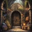 Placeholder: The age old entrance portal to a market for magical items. Magical, Epic. Dramatic, highly detailed, digital painting, masterpiece, lord of the rings, the hobbit