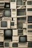 Placeholder: A stack of old computers in a white room