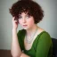 Placeholder: roman princess, cute, beautiful, short hair, curly hair, green eyes, sit on chair portrait, cinematic, 8k,