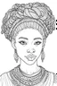 Placeholder: african girl face with beautiful hairstyle coloring page