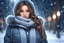 Placeholder: beautiful girl in winter clothing ,Winter Wonderland image, hyper-detailed, sharp focus, octane render