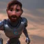 Placeholder: portrait,lionel messi robot, post-apocalyptic in a football stadium, realistic, intriacte detail, sci-fi fantasy style, volumetric lighting, particales,highly detailed,cinamatic, deep colours,8k