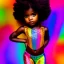 Placeholder: full body shot, masterpiece, best quality, child, dark skinned, sparkling eyes, fluorescent skin, colorful makeup, afro, highly detailed body, sun light, 4K, RAW, depth of field, high contrast, realistic details, 24mm