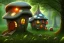 Placeholder: mushroom house with windows in a forest