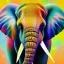 Placeholder: Elephant portrait, bright colors, splash paint, centered, detail, 8k resolution