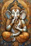 Placeholder: Om Ganesha, perfect face, perfect hand,painting style of Gustav Klimt