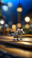 Placeholder: racing mouse crossing tiny bridge on scooter, shot on Hasselblad h6d-400c, zeiss prime lens, bokeh like f/0.8, tilt-shift lens 8k, high detail, smooth render, down-light, unreal engine, prize winning