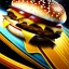 Placeholder: McDonalds golden arches in outer space