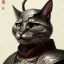 Placeholder: Character design, anthropomorphic cat dressed as a Shaolin, dark, evil, furious, epic, intricate details, finely detailed armor, silver, golden