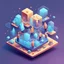 Placeholder: Avior of Proposition in isometric illustration glass morphism art style