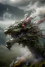 Placeholder: portrait of dragon laughing blowing some smoke rings on heroes at mountain top, storm brewing,shot on Hasselblad h6d-400c, zeiss prime lens, bokeh like f/0.8, tilt-shift lens 8k, high detail, smooth render, down-light, unreal engine, prize winning