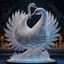 Placeholder: Award willing artistic ICE sculpture representing a finely chiseled fantastical swan in dynamic pose, High-quality photo shot on Kodak gold 400, hyperdetailed dynamic lighting, beautiful nighttime winterfest background, intricate filament textures, baroque design details, expansive, grand, ultra-detailed, 3d octane render, opulent zentangle deigns, rule of thirds, by Darren Jackson