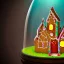 Placeholder: an intricate gingerbread house with vibrant candy and rainbow sprinkles under a glass dome on a darkwood table, 8k resolution, centered, high-quality, ultrafine-detail, digital art, flickering light, detailed matte, volumetric lighting, illustration, 3D octane render, brian froud, howard lyon, ben goossens, George Grie, greg rutowski, alphonse mucha