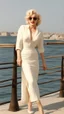 Placeholder: Marilyn Monroe in Istanbul beach walking gracefully,full body shot